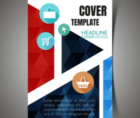 Shopping flyer with brochure cover template vector 04