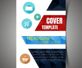 Shopping flyer with brochure cover template vector 06