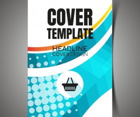 Shopping flyer with brochure cover template vector 07
