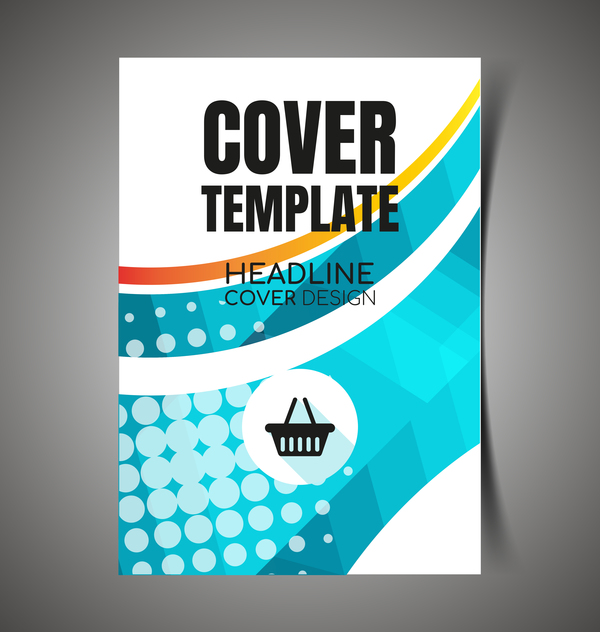Shopping flyer with brochure cover template vector 07