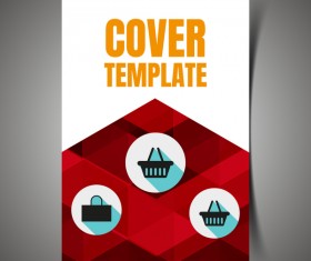 Shopping flyer with brochure cover template vector 08