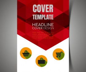 Shopping flyer with brochure cover template vector 09