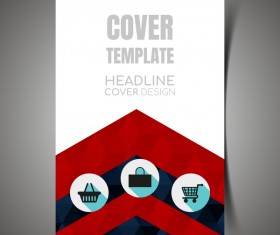 Shopping flyer with brochure cover template vector 10