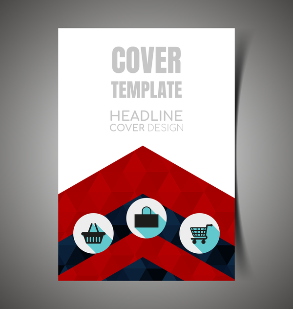 Shopping flyer with brochure cover template vector 10