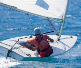 Single ultimate sailing race Stock Photo