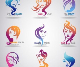 Skin and hatr care logos design vector