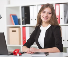 Smiling workplace newcomers Stock Photo
