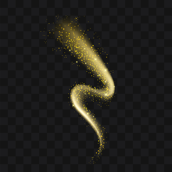 Sparkling golden particles wavy illustration vector 04