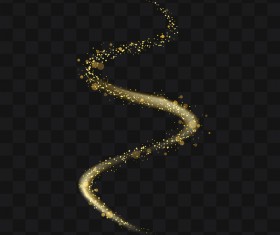 Sparkling golden particles wavy illustration vector 05