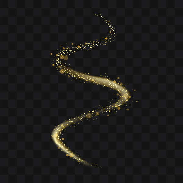 Sparkling golden particles wavy illustration vector 05