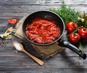 Spices and ketchup Stock Photo