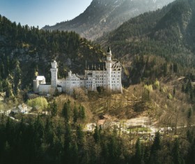 Splendid castle on mountain landscape Stock Photo