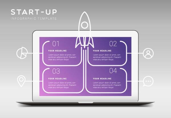 Start up infographic template vector