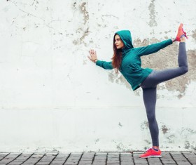 Street workout girl Stock Photo