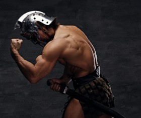 Strong Spartan warrior Stock Photo 02