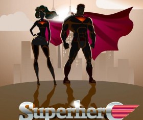 Superman and woman design vector 01
