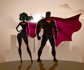 Superman and woman design vector 02