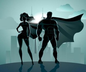 Superman and woman design vector 05