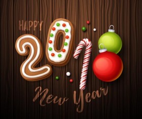 Sweet with 2018 new year background design vector