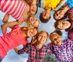 The children around in a circle Stock Photo 01