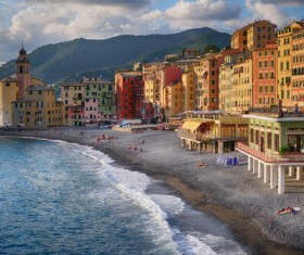 Tourist paradise seaside town Camogli Stock Photo 03