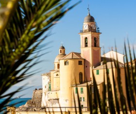 Tourist paradise seaside town Camogli Stock Photo 05