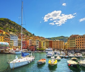Tourist paradise seaside town Camogli Stock Photo 06