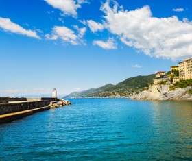 Tourist paradise seaside town Camogli Stock Photo 07