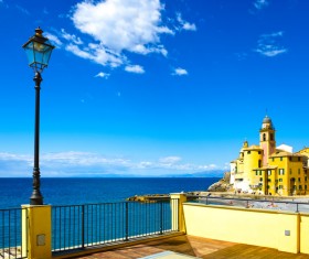 Tourist paradise seaside town Camogli Stock Photo 08