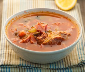 Traditional Tasty Russian Soljanka Soup Stock Photo 06