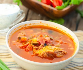 Traditional Tasty Russian Soljanka Soup Stock Photo 07