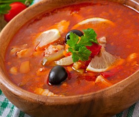 Traditional Tasty Russian Soljanka Soup Stock Photo 09
