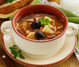 Traditional Tasty Russian Soljanka Soup Stock Photo 10