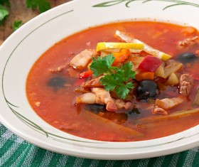Traditional Tasty Russian Soljanka Soup Stock Photo 13