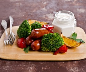 Vegetable sausage on a cutting board Stock Photo 03