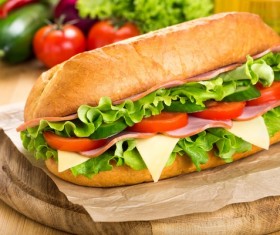 Vegetable sausage sandwich Stock Photo