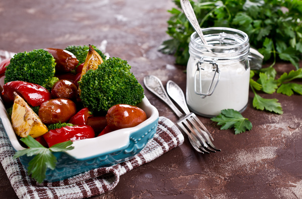 Vegetables with sausage Stock Photo 02