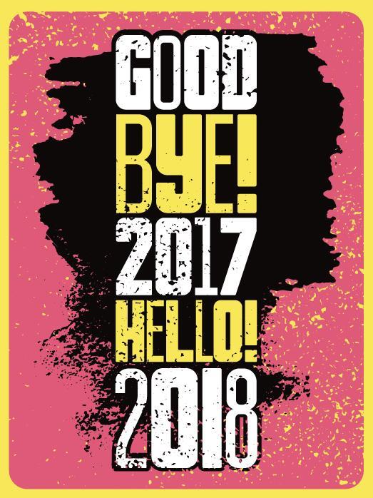 Vintage 2018 new year vector template