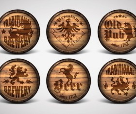 Vintage covers casks labels vector 01