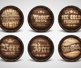 Vintage covers casks labels vector 02