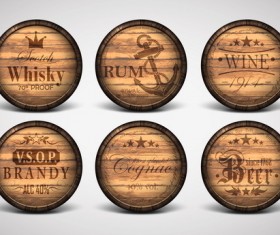 Vintage covers casks labels vector 03