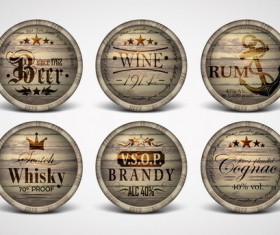 Vintage covers casks labels vector 05