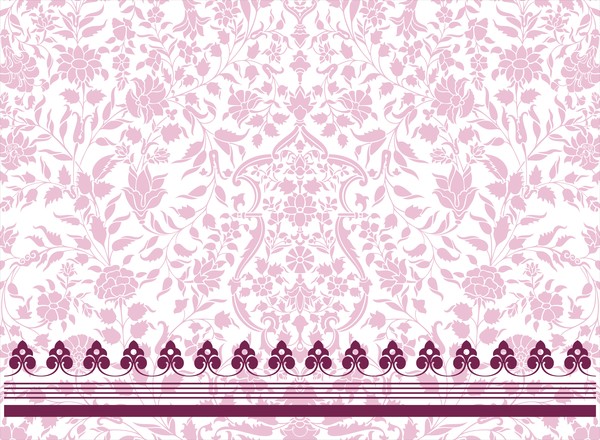 Vintage decorative pattern with floral seamless border vector 02