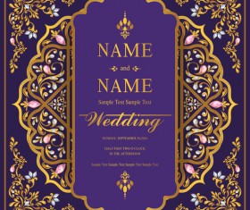 Vintage invitation card template luxury vector 06