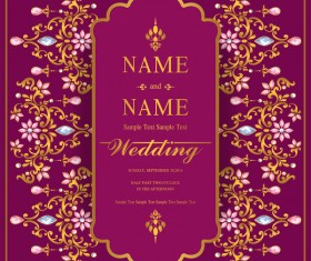 Vintage invitation card template luxury vector 08