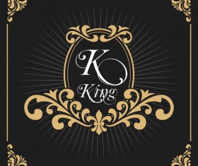 Vintage luxury frame with label template vector 01