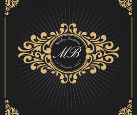 Vintage luxury frame with label template vector 02