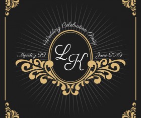 Vintage luxury frame with label template vector 03