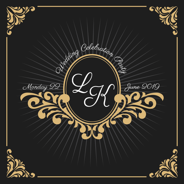 Vintage luxury frame with label template vector 03