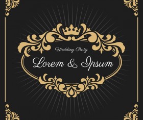 Vintage luxury frame with label template vector 05